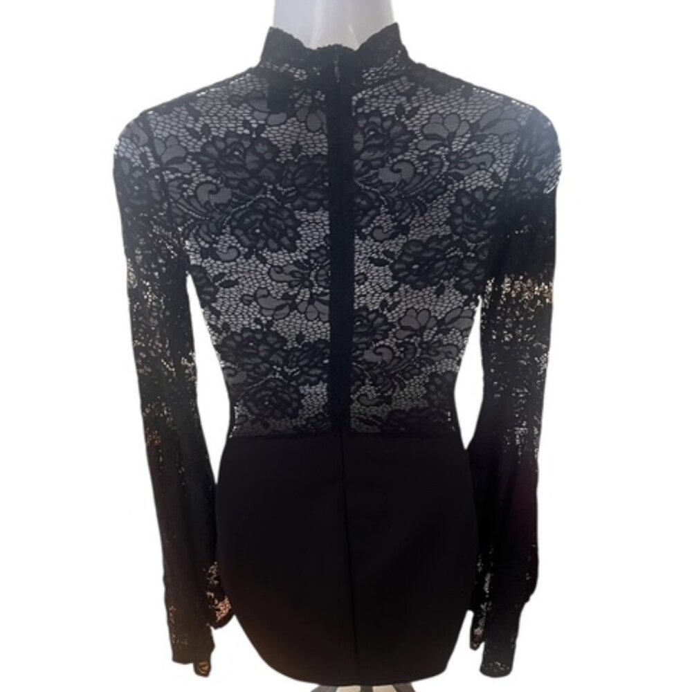 WINDSOR Long Sleeve Lace Mini Dress - Picture 6 of 9